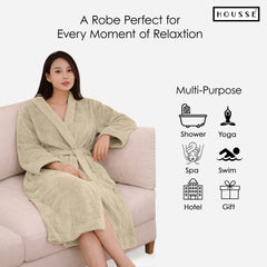 HOUSSE Microfiber Bathrobe 500 GSM | Solid Bathrobes, Highly Absorbent, Quick-Dry And Soft Bathrobe