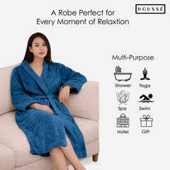 HOUSSE Microfiber Bathrobe 500 GSM | Solid Bathrobes, Highly Absorbent, Quick-Dry And Soft Bathrobe