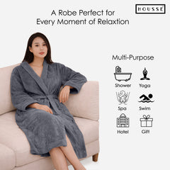 HOUSSE Microfiber Bathrobe 500 GSM | Solid Bathrobes, Highly Absorbent, Quick-Dry And Soft Bathrobe