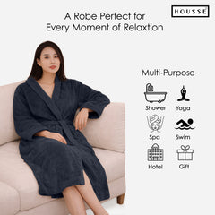 HOUSSE Microfiber Bathrobe 500 GSM | Solid Bathrobes, Highly Absorbent, Quick-Dry And Soft Bathrobe