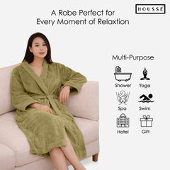 HOUSSE Microfiber Bathrobe 500 GSM | Solid Bathrobes, Highly Absorbent, Quick-Dry And Soft Bathrobe