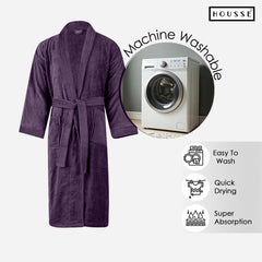 HOUSSE Microfiber Bathrobe 500 GSM | Solid Bathrobes, Highly Absorbent, Quick-Dry And Soft Bathrobe