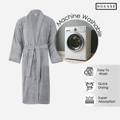 HOUSSE Microfiber Bathrobe 500 GSM | Solid Bathrobes, Highly Absorbent, Quick-Dry And Soft Bathrobe