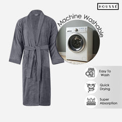 HOUSSE Microfiber Bathrobe 500 GSM | Solid Bathrobes, Highly Absorbent, Quick-Dry And Soft Bathrobe