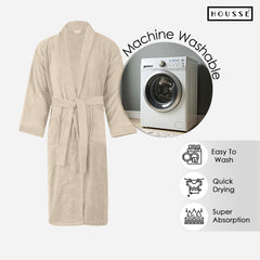 HOUSSE Microfiber Bathrobe 500 GSM | Solid Bathrobes, Highly Absorbent, Quick-Dry And Soft Bathrobe