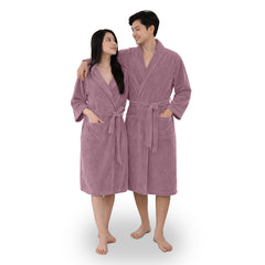 HOUSSE Bathrobe | 450 GSM Microfiber Bathrobe For Women & Men | Super Soft Bathrobe With Hoodie And Belt | Highly Absorbent, Lightweight & Warm | 102 cm Long | Size-L | Pack of 1