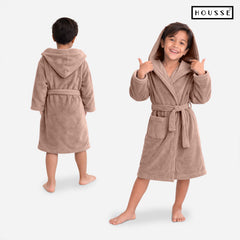 HOUSSE Bathrobe | 450 GSM Microfiber Solid Bathrobes for Kids | Solid Bathrobes, Highly Absorbent, Super Soft Bathrobe With Hoodie And Belt | Lightweight & Warm | 102 cm Long | Size-L | Pack of 1