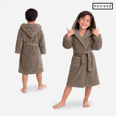 HOUSSE Bathrobe | 450 GSM Microfiber Solid Bathrobes for Kids | Solid Bathrobes, Highly Absorbent, Super Soft Bathrobe With Hoodie And Belt | Lightweight & Warm | 102 cm Long | Size-L | Pack of 1