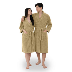 HOUSSE Bathrobe | 450 GSM Microfiber Bathrobe For Women & Men | Super Soft Bathrobe With Hoodie And Belt | Highly Absorbent, Lightweight & Warm | 102 cm Long | Size-L | Pack of 1