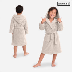 HOUSSE Bathrobe | 450 GSM Microfiber Solid Bathrobes for Kids | Solid Bathrobes, Highly Absorbent, Super Soft Bathrobe With Hoodie And Belt | Lightweight & Warm | 102 cm Long | Size-L | Pack of 1