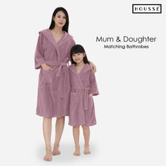 HOUSSE Bathrobe | 450 GSM Microfiber Solid Bathrobes for Kids | Solid Bathrobes, Highly Absorbent, Super Soft Bathrobe With Hoodie And Belt | Lightweight & Warm | 102 cm Long | Size-L | Pack of 1