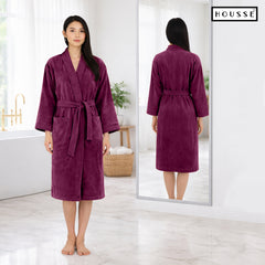 HOUSSE Microfiber Bathrobe 500 GSM | Solid Bathrobes, Highly Absorbent, Quick-Dry And Soft Bathrobe