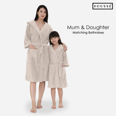 HOUSSE Bathrobe | 450 GSM Microfiber Solid Bathrobes for Kids | Solid Bathrobes, Highly Absorbent, Super Soft Bathrobe With Hoodie And Belt | Lightweight & Warm | 102 cm Long | Size-L | Pack of 1