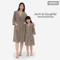 HOUSSE Bathrobe | 450 GSM Microfiber Solid Bathrobes for Kids | Solid Bathrobes, Highly Absorbent, Super Soft Bathrobe With Hoodie And Belt | Lightweight & Warm | 102 cm Long | Size-L | Pack of 1