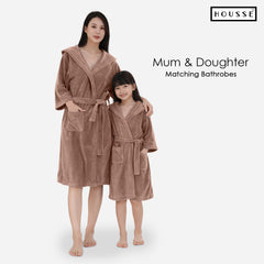 HOUSSE Bathrobe | 450 GSM Microfiber Solid Bathrobes for Kids | Solid Bathrobes, Highly Absorbent, Super Soft Bathrobe With Hoodie And Belt | Lightweight & Warm | 102 cm Long | Size-L | Pack of 1