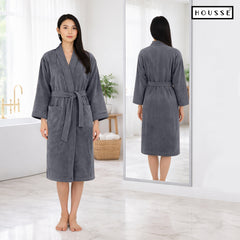 HOUSSE Microfiber Bathrobe 500 GSM | Solid Bathrobes, Highly Absorbent, Quick-Dry And Soft Bathrobe