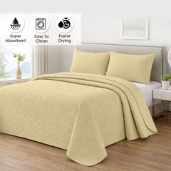 Plush Bedspread Bleached Sand - Image 6