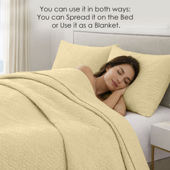 Plush Bedspread Bleached Sand - Image 8