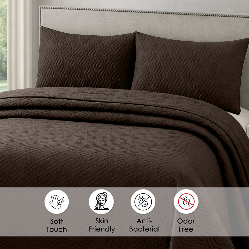 Plush Bedspread Coffee - Image 5