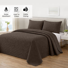 Plush Bedspread Coffee - Image 6