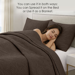 Plush Bedspread Coffee - Image 8