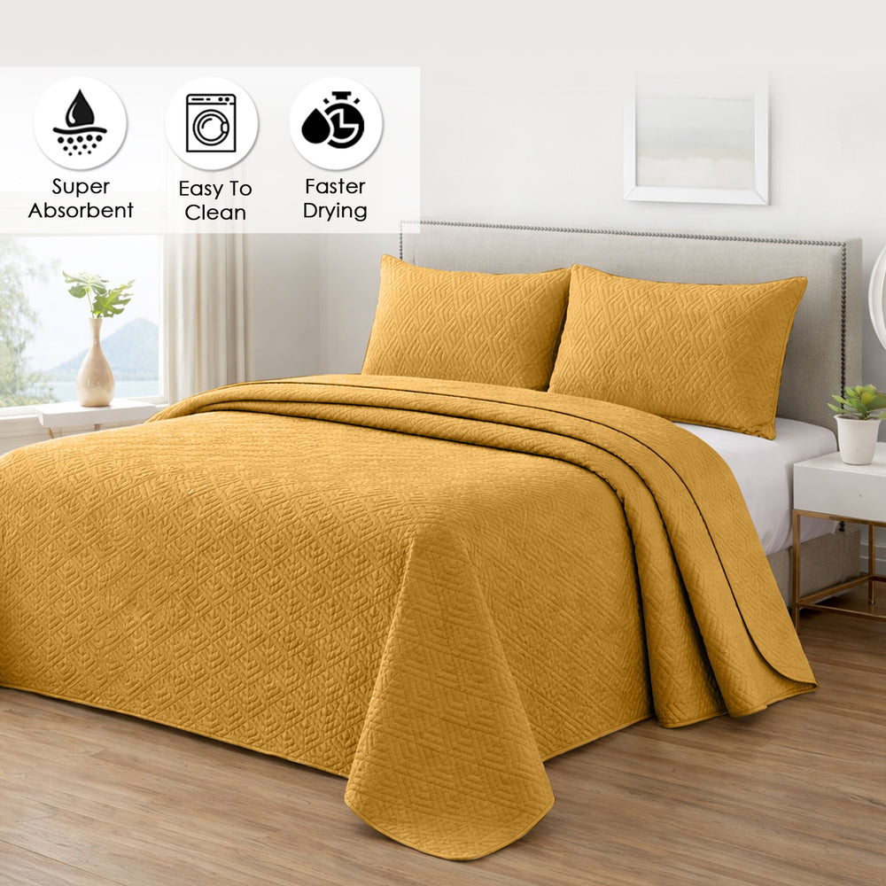 Plush Bedspread Honey Dew - Image 6