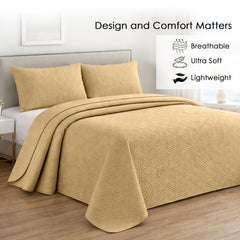 Plush Bedspread New Wheat - Image 3