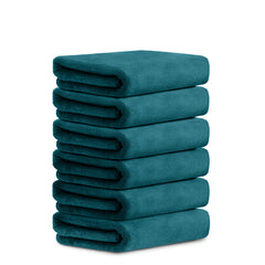 HOUSSE Microfiber Face Towels | Ultra Absorbent, Odour-Free, Quick Dry 450 GSM Face Towel for Home, Gym, Travel, Running and Personal Use | 30x30 cm | Set of 4 in One Colour (Indian Teal, Pack of 4)