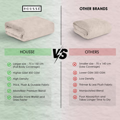 HOUSSE Premium Microfiber Bath Towel - Extra Large 75x150cm Quick Dry Towels for Women Men & Kids | Super Soft Plush 450 GSM | Ultra Absorbent for Home Swimming Sports & Travel
