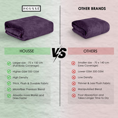 HOUSSE Premium Microfiber Bath Towel - Extra Large 60x120cm Quick Dry Towels for Men, Women & Kids | Super Soft Plush 550 GSM | Ultra Absorbent for Home Swimming Sports Travel