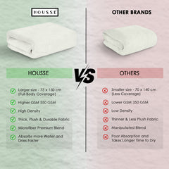 HOUSSE Premium Microfiber Bath Towel - Extra Large 60x120cm Quick Dry Towels for Men, Women & Kids | Super Soft Plush 550 GSM | Ultra Absorbent for Home Swimming Sports Travel