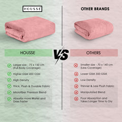 HOUSSE Premium Microfiber Bath Towel - Extra Large 75x150cm Quick Dry Towels for Women Men & Kids | Super Soft Plush 450 GSM | Ultra Absorbent for Home Swimming Sports & Travel