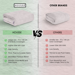 HOUSSE Premium Microfiber Bath Towel - Extra Large 75x150cm Quick Dry Towels for Women Men & Kids | Super Soft Plush 450 GSM | Ultra Absorbent for Home Swimming Sports & Travel