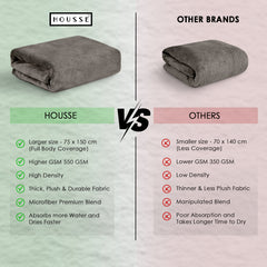 HOUSSE Premium Microfiber Bath Towel - Extra Large 60x120cm Quick Dry Towels for Men, Women & Kids | Super Soft Plush 550 GSM | Ultra Absorbent for Home Swimming Sports Travel