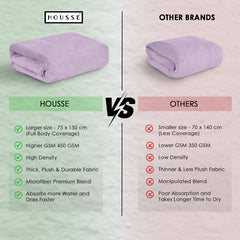 HOUSSE Premium Microfiber Bath Towel - Extra Large 75x150cm Quick Dry Towels for Women Men & Kids | Super Soft Plush 450 GSM | Ultra Absorbent for Home Swimming Sports & Travel