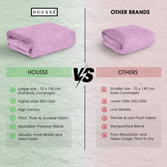 HOUSSE Premium Microfiber Bath Towel - Extra Large 75x150cm Quick Dry Towels for Women Men & Kids | Super Soft Plush 450 GSM | Ultra Absorbent for Home Swimming Sports & Travel