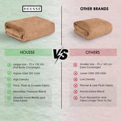 HOUSSE Premium Microfiber Bath Towel - Extra Large 60x120cm Quick Dry Towels for Men, Women & Kids | Super Soft Plush 550 GSM | Ultra Absorbent for Home Swimming Sports Travel