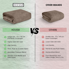 HOUSSE Premium Microfiber Bath Towel - Extra Large 75x150cm Quick Dry Towels for Women Men & Kids | Super Soft Plush 450 GSM | Ultra Absorbent for Home Swimming Sports & Travel