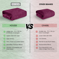 HOUSSE Premium Microfiber Bath Towel - Extra Large 60x120cm Quick Dry Towels for Men, Women & Kids | Super Soft Plush 550 GSM | Ultra Absorbent for Home Swimming Sports Travel