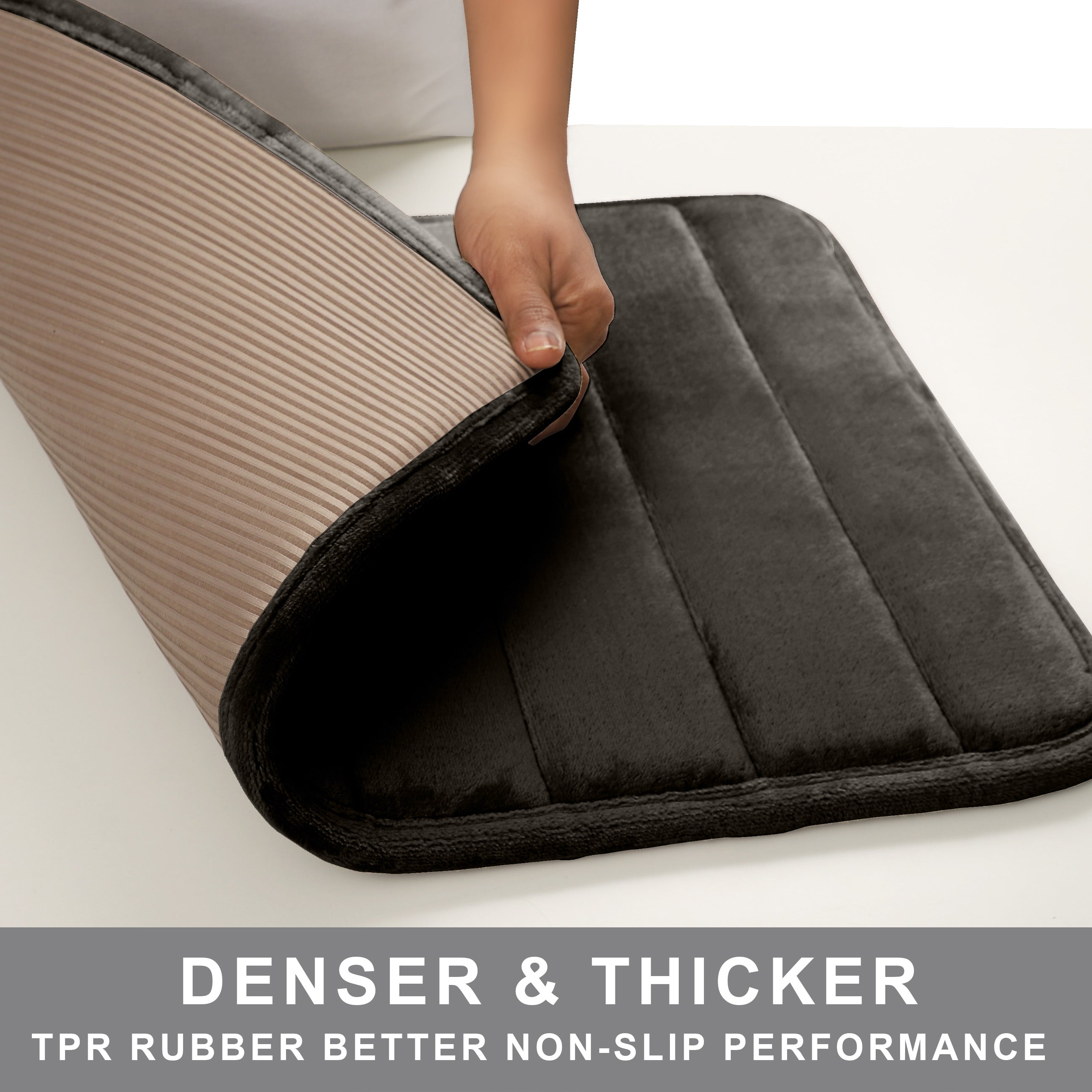 HOUSSE Minimalist Solid Color Bath Mat with Extra Cushioning