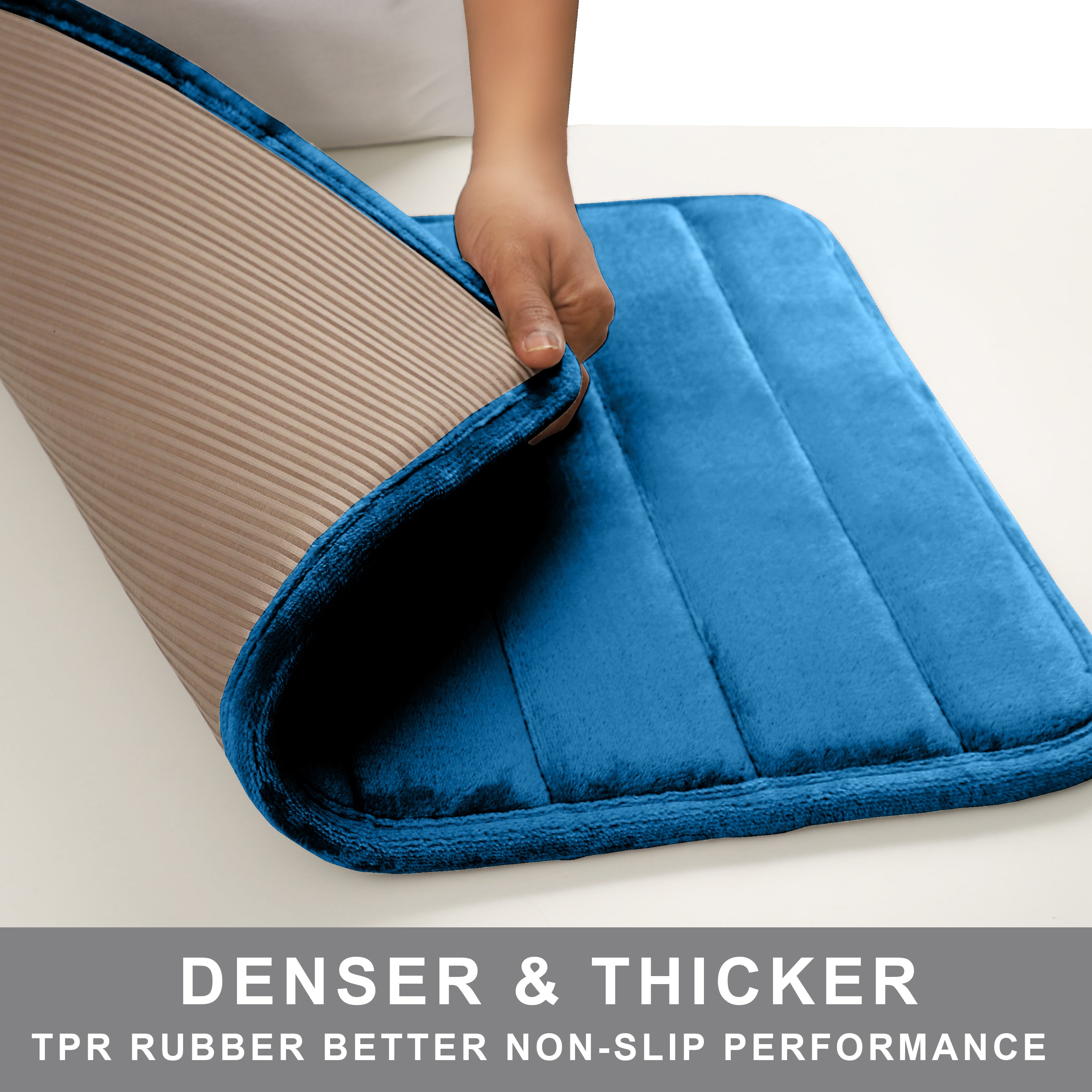 HOUSSE Minimalist Solid Color Bath Mat with Extra Cushioning