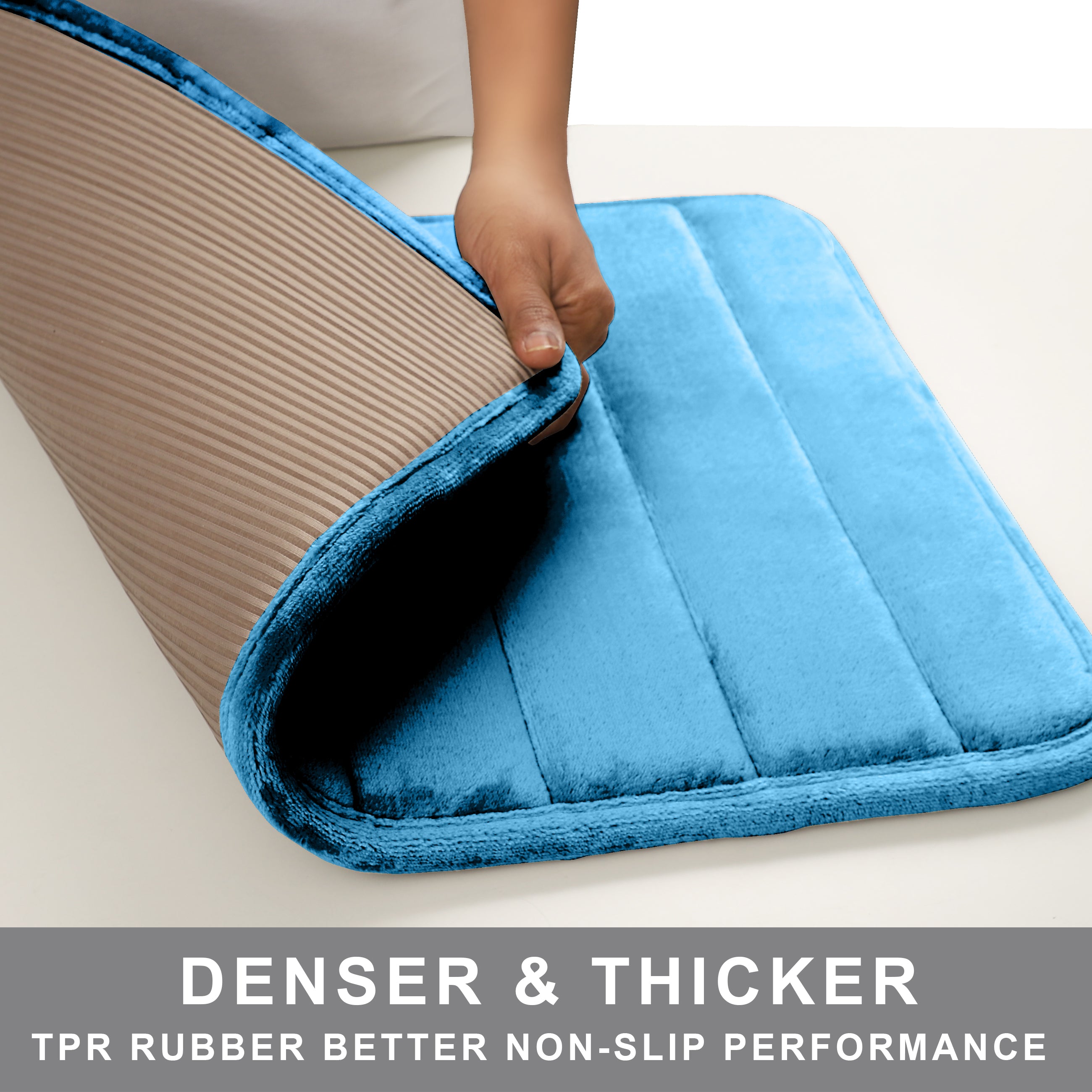HOUSSE Minimalist Solid Color Bath Mat with Extra Cushioning