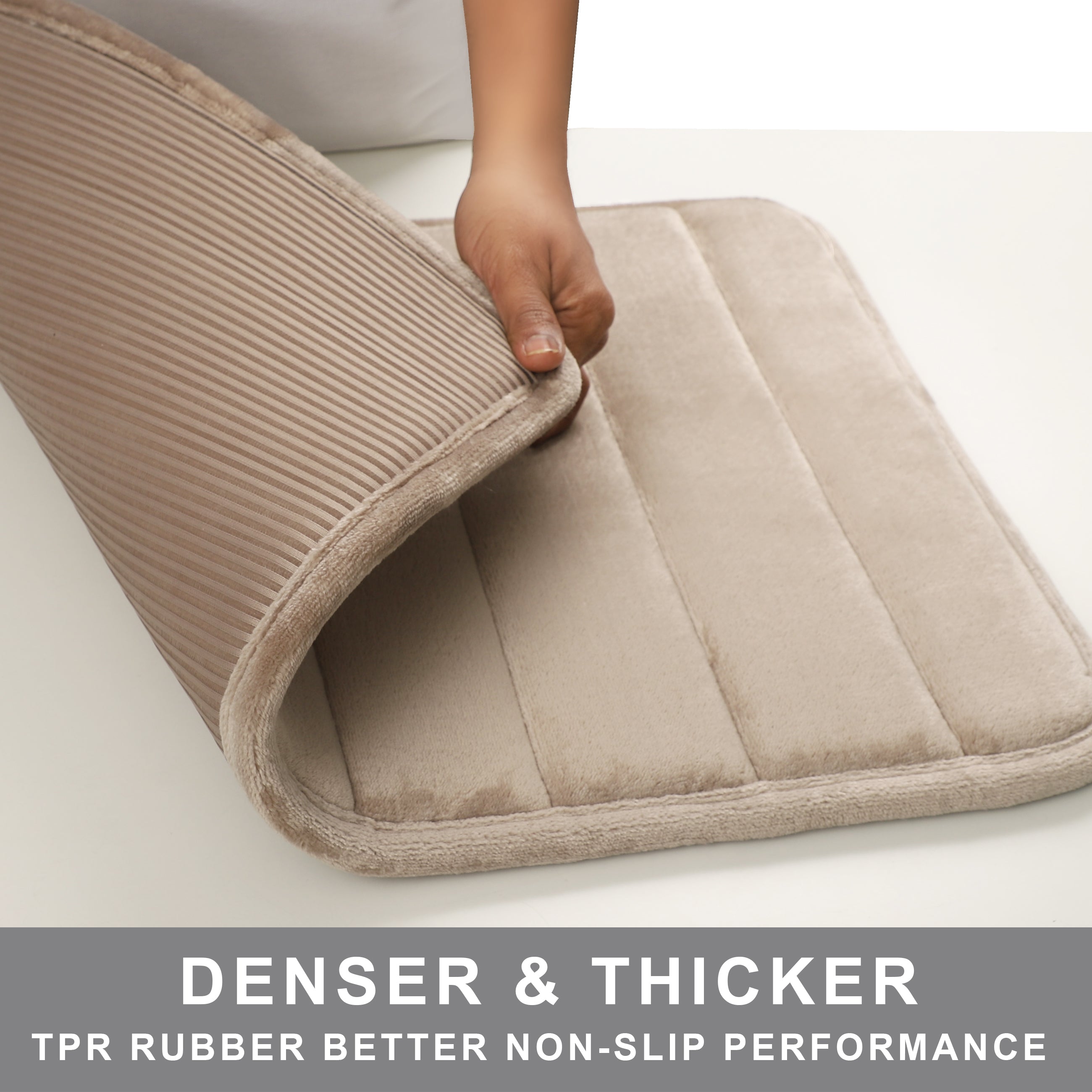 HOUSSE Minimalist Solid Color Bath Mat with Extra Cushioning