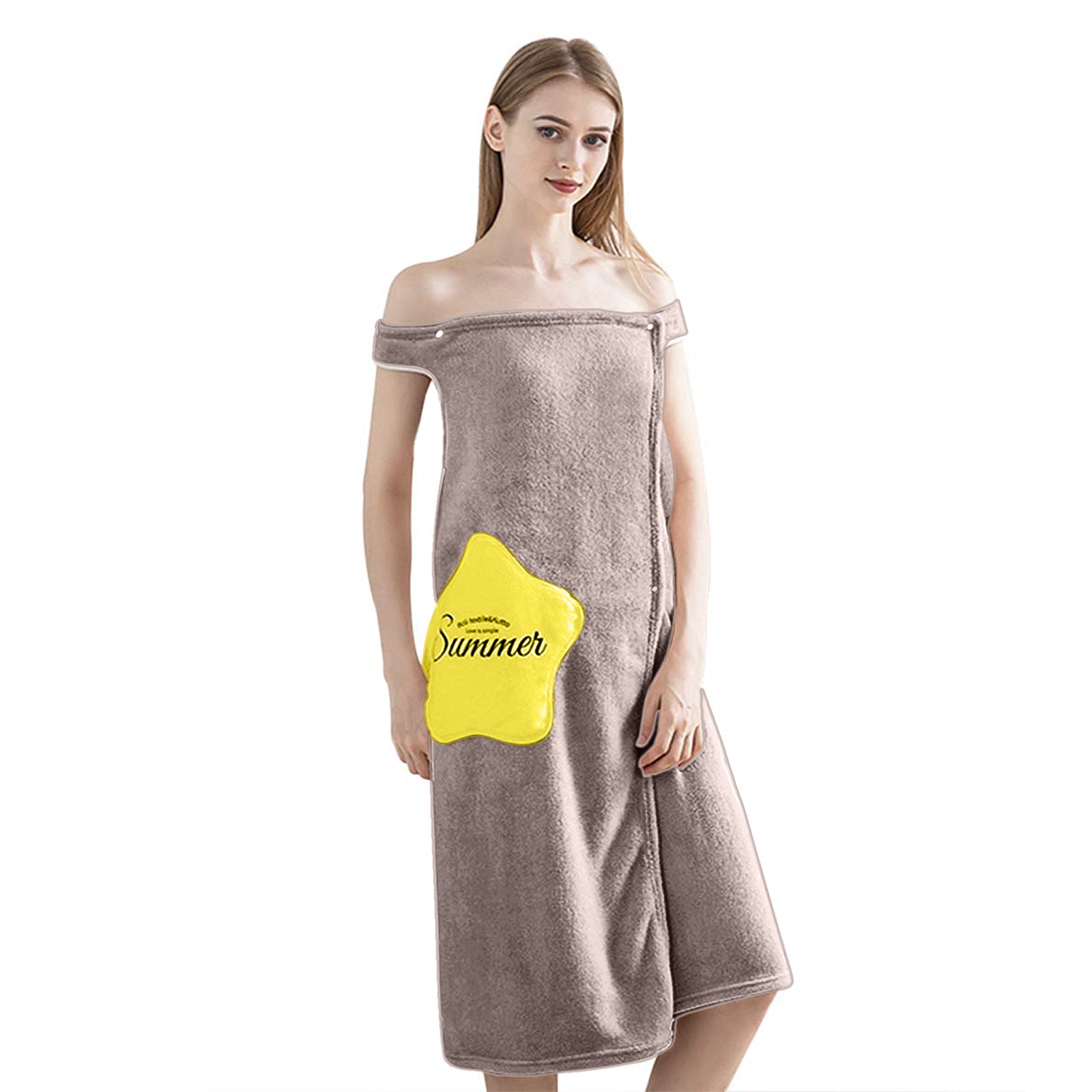 HOUSSE Wearable Spa Bath Towel for Women | Soft, Cozy Wrap with Snap Closure | 110 x 140 cms