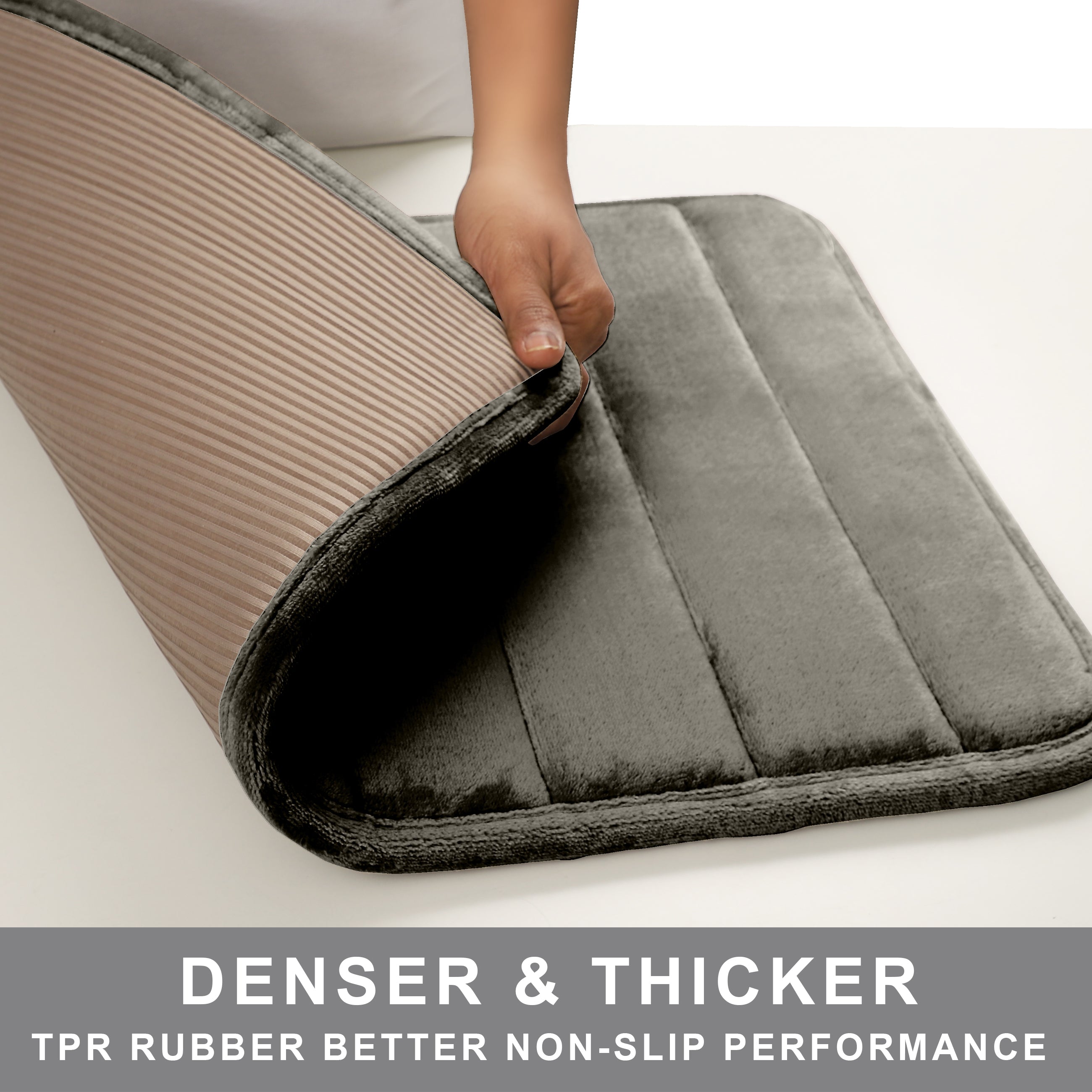 HOUSSE Minimalist Solid Color Bath Mat with Extra Cushioning