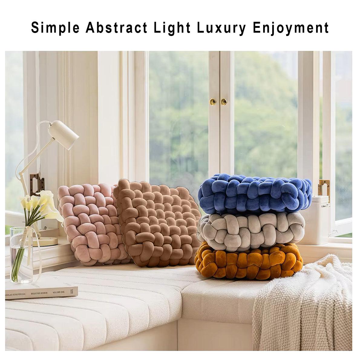 HOUSSE Chunky Knit Cushion | Soft Plush Woven Throw Pillow for Sofa & Bed