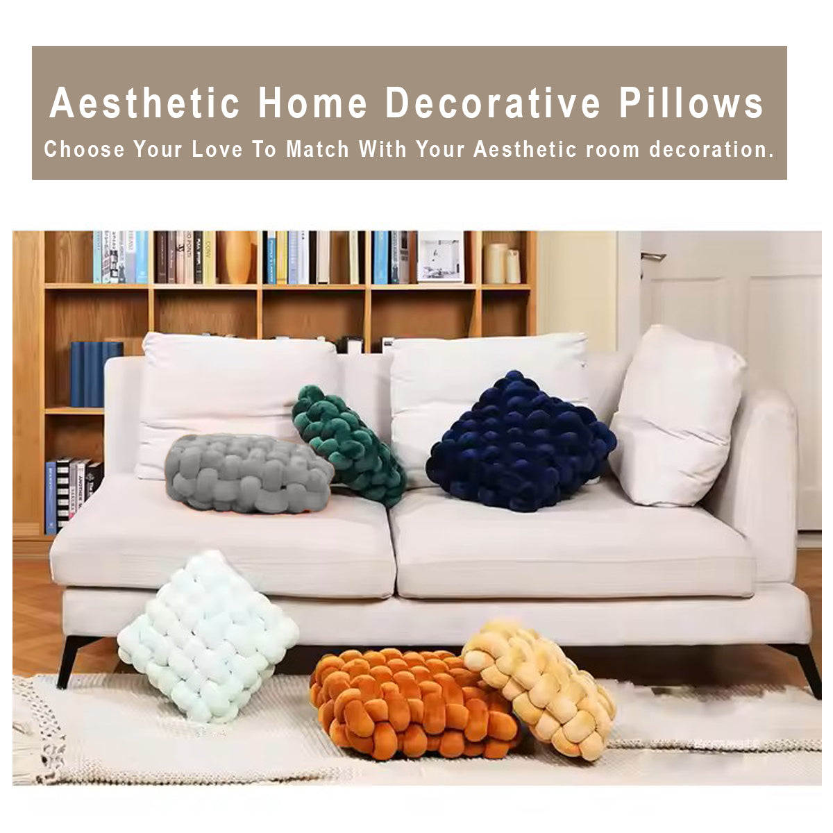 HOUSSE Chunky Knit Cushion | Soft Plush Woven Throw Pillow for Sofa & Bed