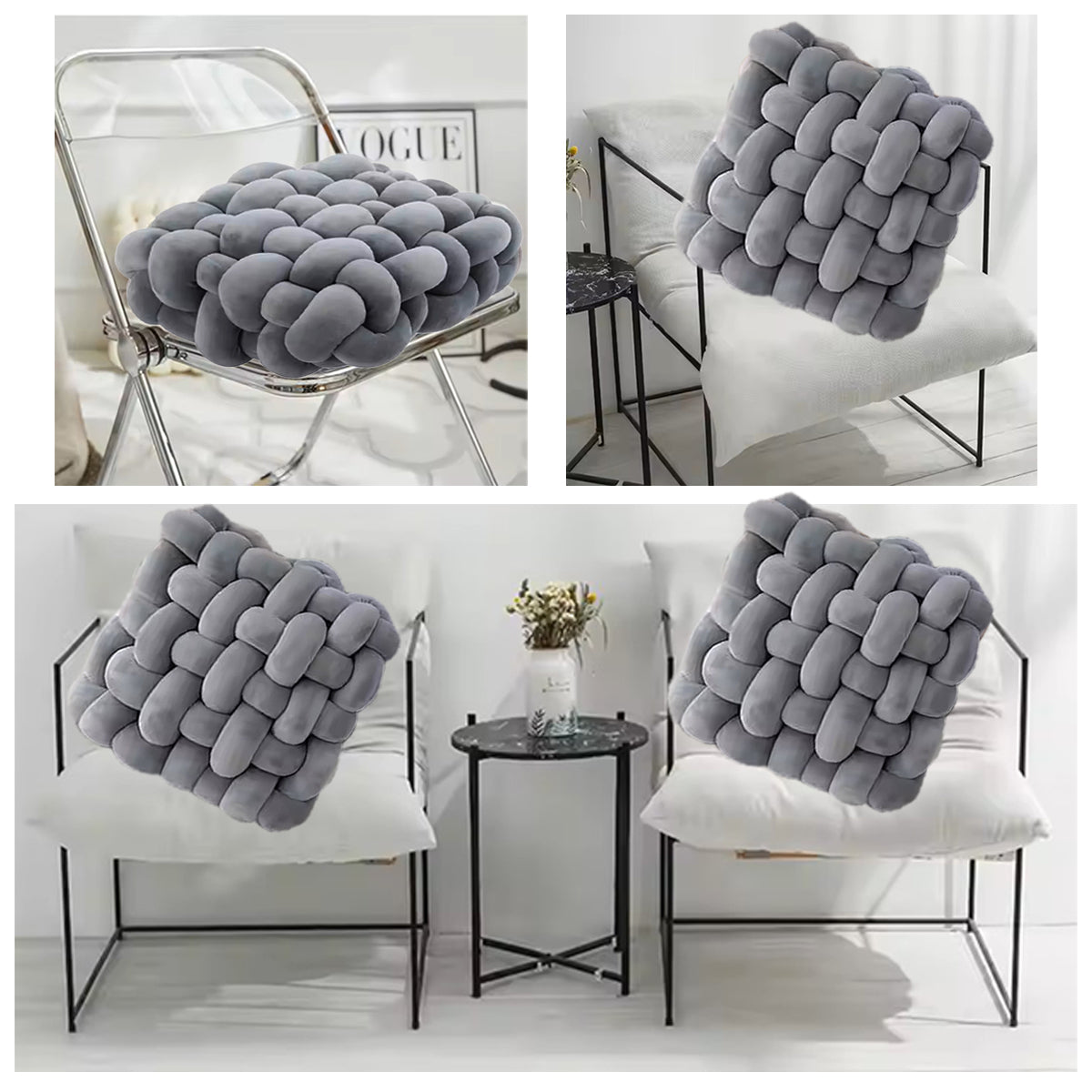HOUSSE Chunky Knit Cushion | Soft Plush Woven Throw Pillow for Sofa & Bed