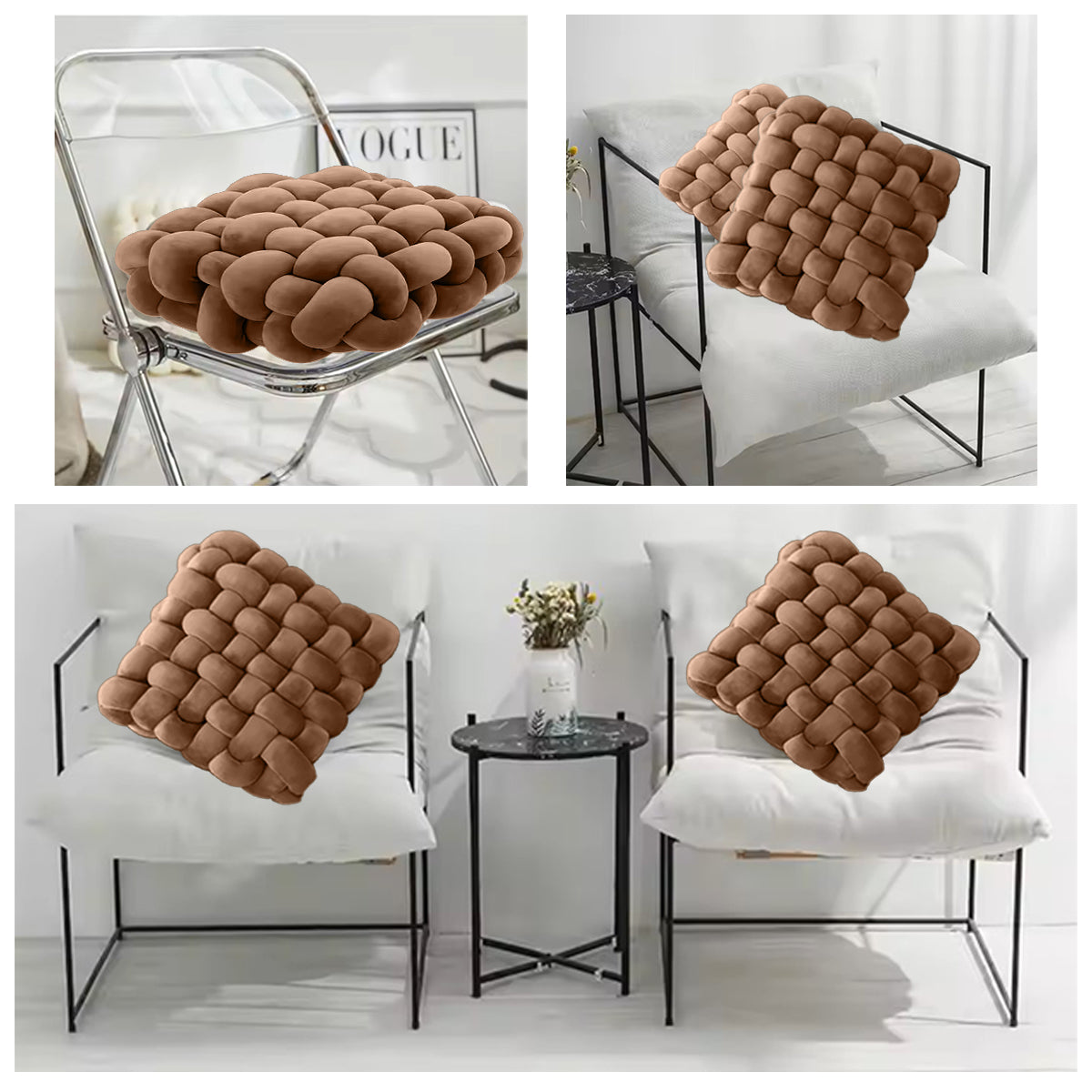 HOUSSE Chunky Knit Cushion | Soft Plush Woven Throw Pillow for Sofa & Bed