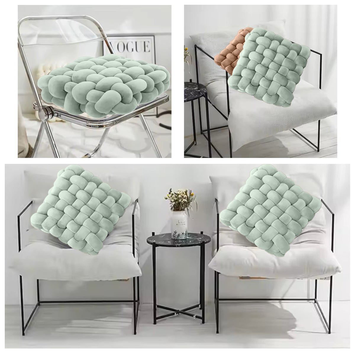 HOUSSE Chunky Knit Cushion | Soft Plush Woven Throw Pillow for Sofa & Bed